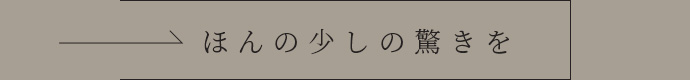 ほんの少しの驚きを